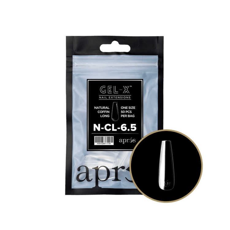 APRES - Gel - X Natural Coffin Long 6.5 Refill Bag - DTK Nail Supply