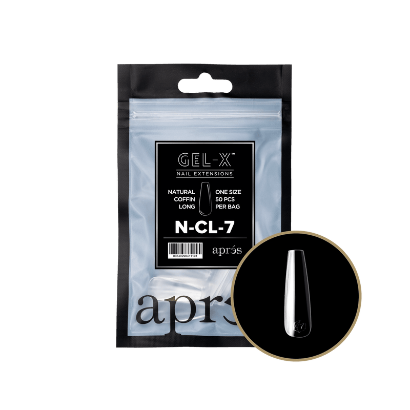 APRES - Gel - X Natural Coffin Long 7 Refill Bag - DTK Nail Supply