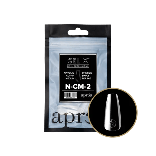 APRES - Gel - X Natural Coffin Medium 2 Refill Bag - DTK Nail Supply
