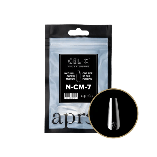 APRES - Gel - X Natural Coffin Medium 7 Refill Bag - DTK Nail Supply