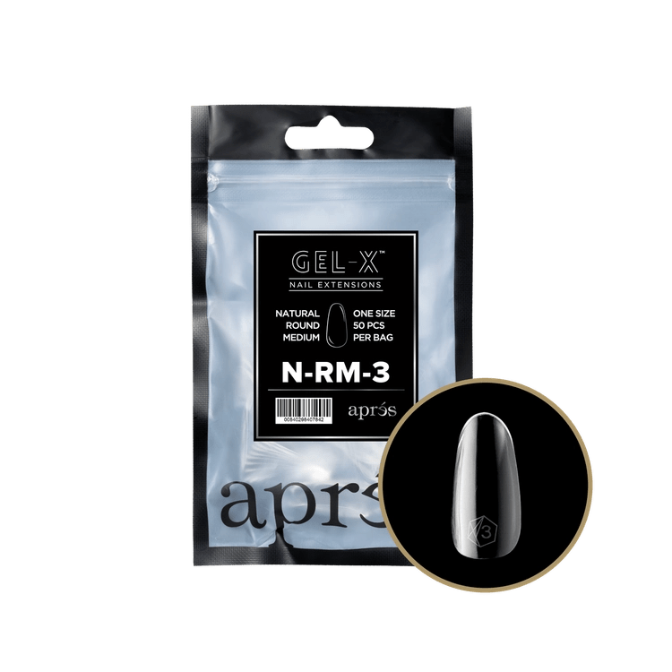APRES - Gel - X Natural Round Medium 3 Refill Bag - DTK Nail Supply