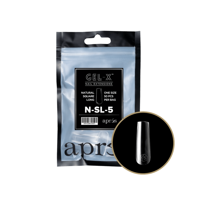 APRES - Gel - X Natural Square Long 5 Refill Bag - DTK Nail Supply