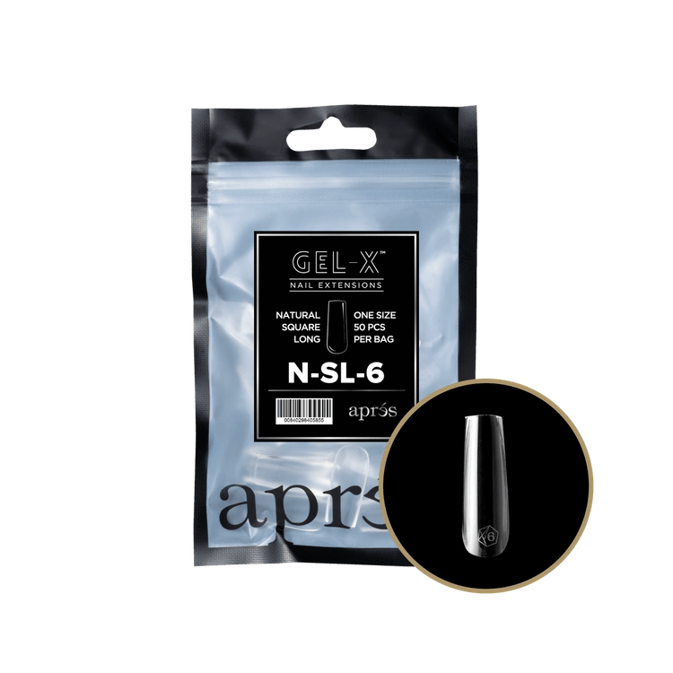 APRES - Gel - X Natural Square Long 6 Refill Bag - DTK Nail Supply