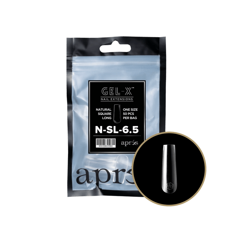 APRES - Gel - X Natural Square Long 6.5 Refill Bag - DTK Nail Supply
