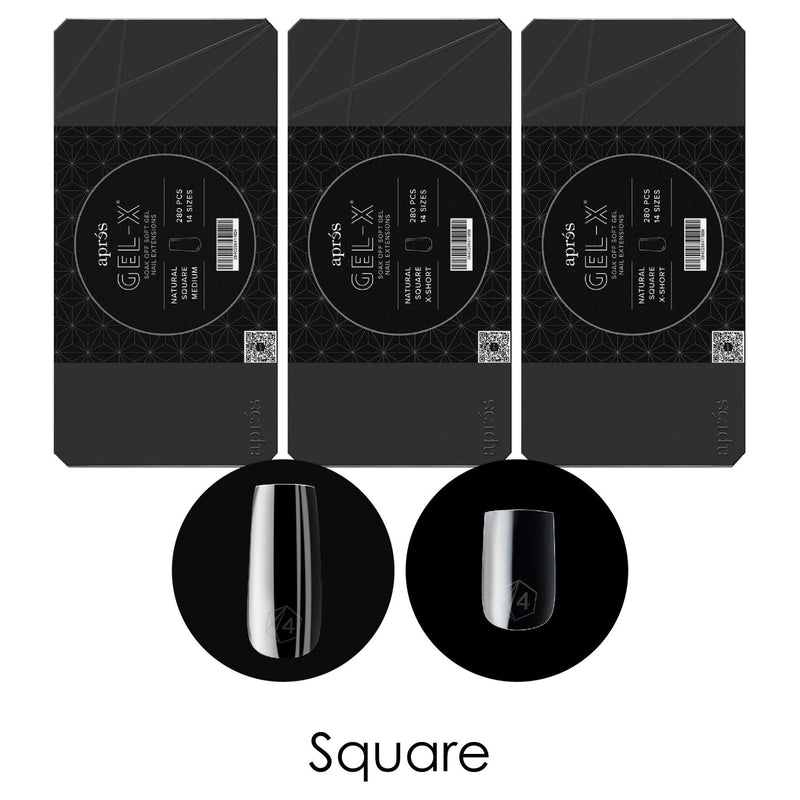 APRES - Gel - X - Natural Square (PCS) - DTK Nail Supply