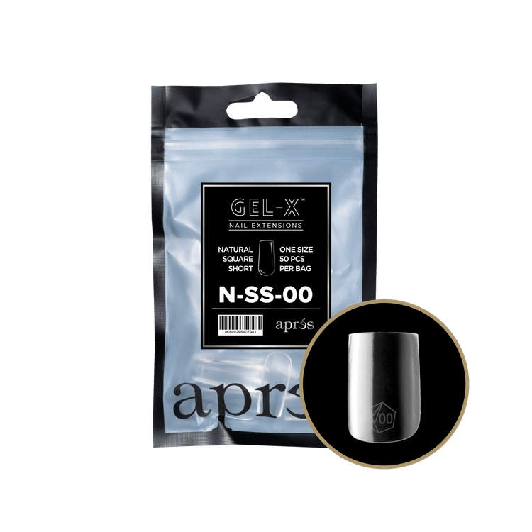 APRES - Gel - X Natural Square Short 00 Refill Bag - DTK Nail Supply