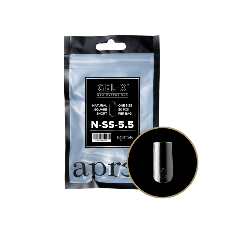 APRES - Gel - X Natural Square Short 5.5 Refill Bag - DTK Nail Supply