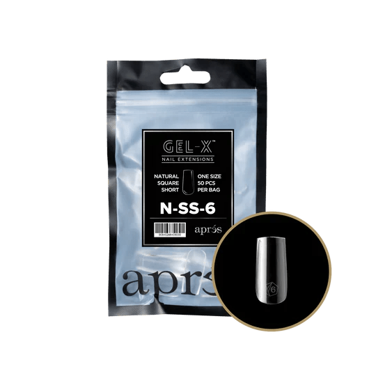 APRES - Gel - X Natural Square Short 6 Refill Bag - DTK Nail Supply