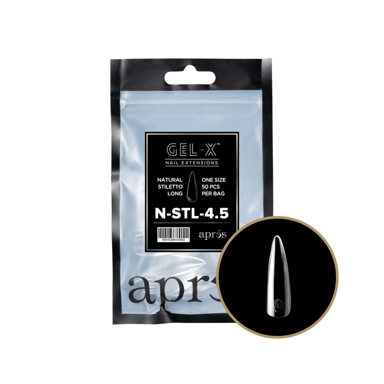 APRES - Gel - X Natural Stiletto Long 4.5 Refill Bag - DTK Nail Supply