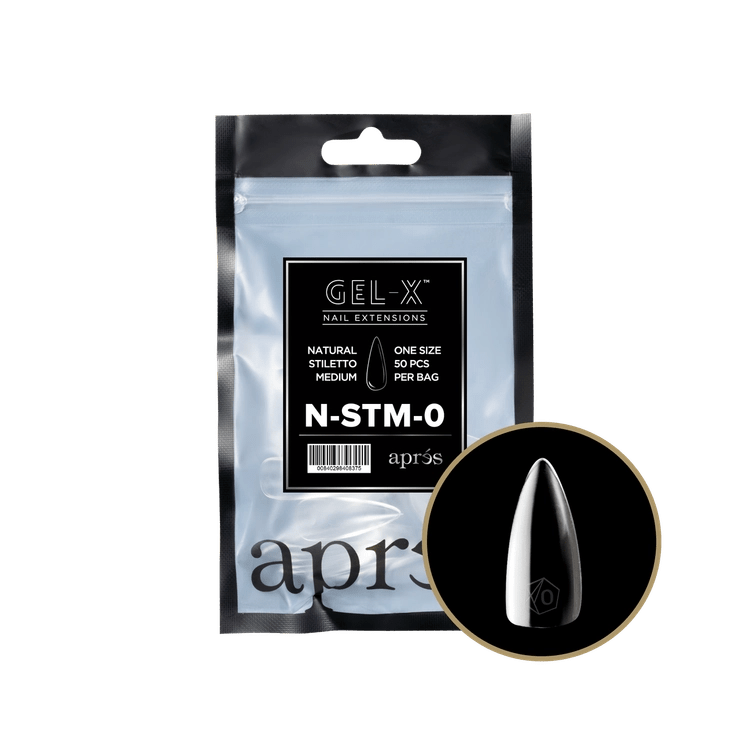APRES - Gel - X Natural Stiletto Medium 0 Refill Bag - DTK Nail Supply
