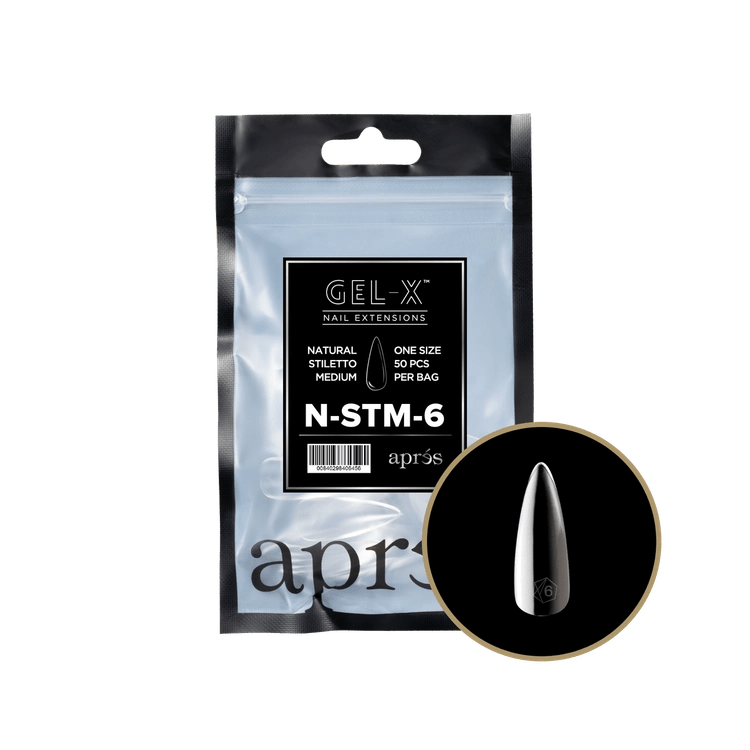 APRES - Gel - X Natural Stiletto Medium 6 Refill Bag - DTK Nail Supply