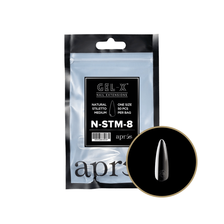 APRES - Gel - X Natural Stiletto Medium 8 Refill Bag - DTK Nail Supply