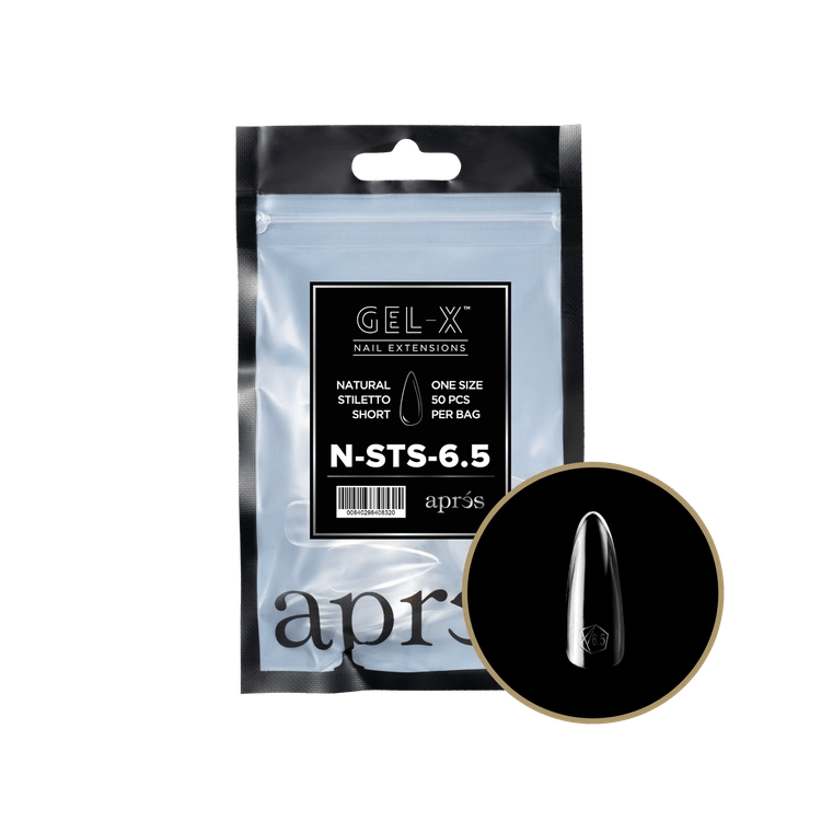 APRES - Gel - X Natural Stiletto Short 6.5 Refill Bag - DTK Nail Supply