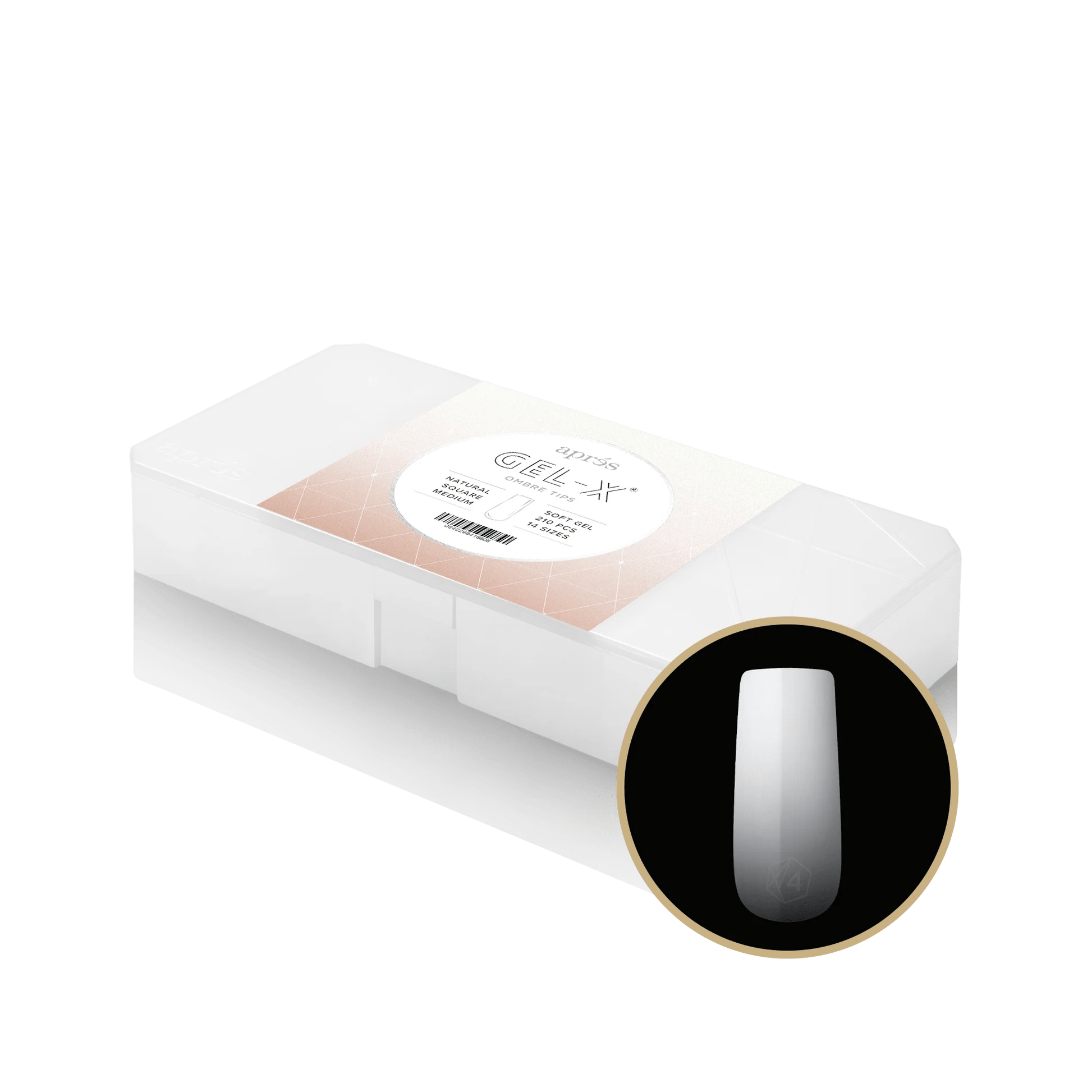 Apres Gel - X Ombre Tips - Natural Square Medium - DTK Nail Supply