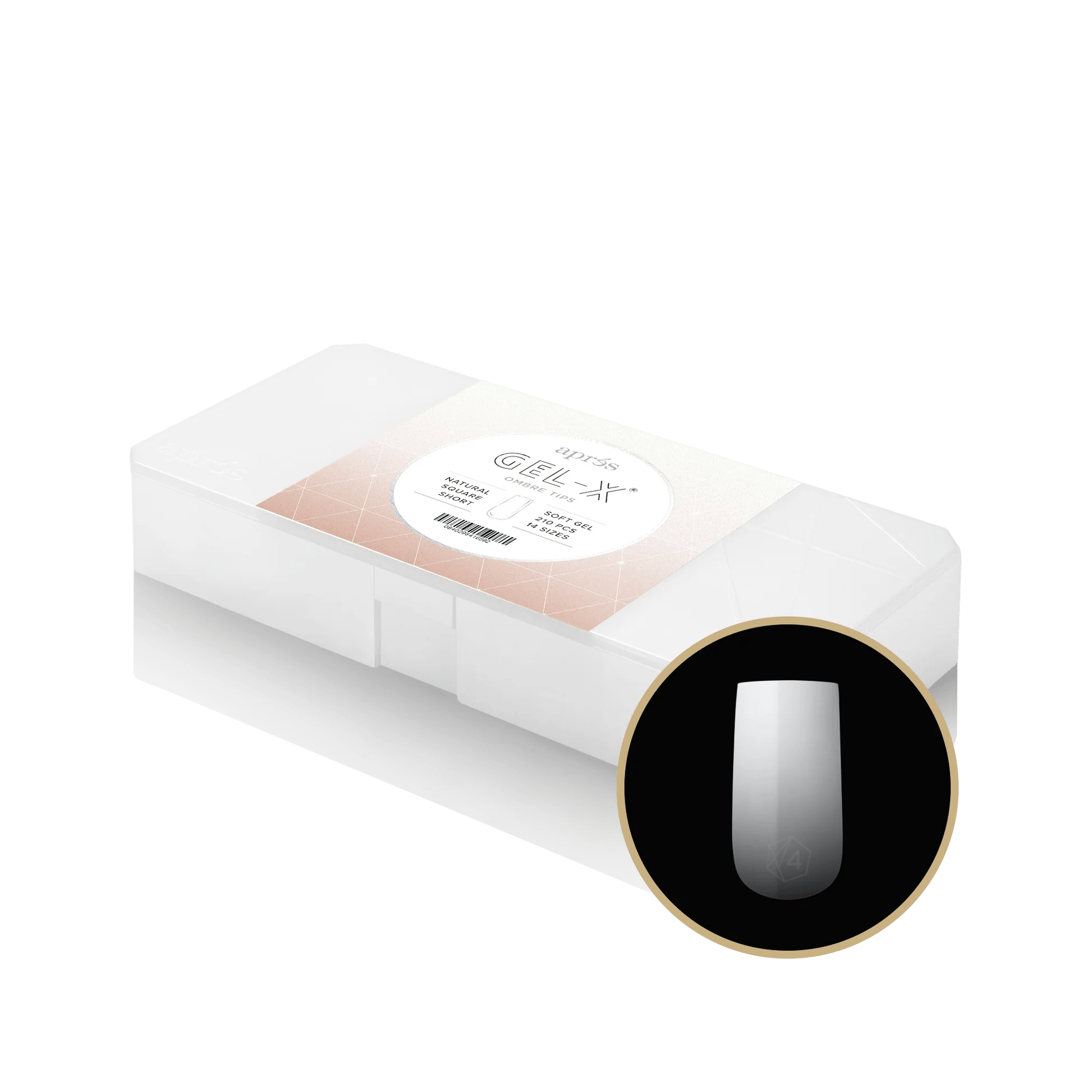 Apres Gel - X Ombre Tips - Natural Square Short - DTK Nail Supply