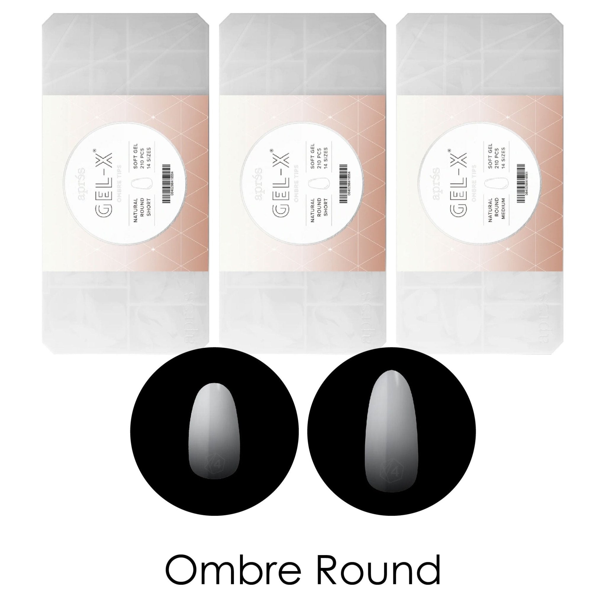 Apres Gel - X Ombre Tips - Sculpted Round - DTK Nail Supply