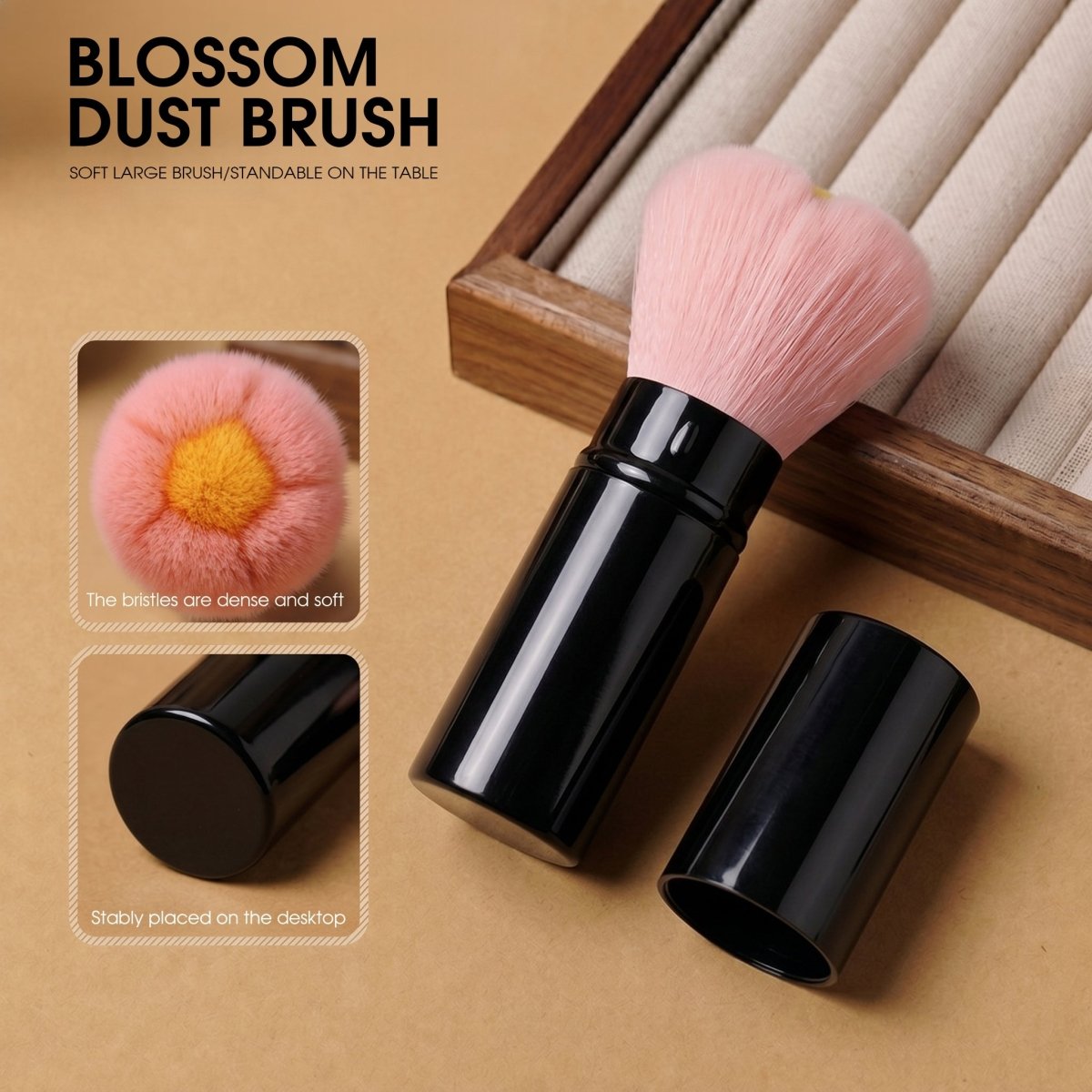 Blossom Dust Brush - Pink - DTK Nail Supply