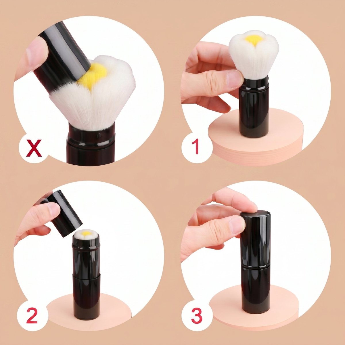 Blossom Dust Brush - White - DTK Nail Supply