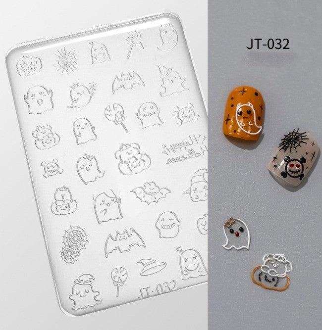 3D Nail Charm Mold JT-032 Halloween Ghost — Seasonal Silicone Mold for 3D Nail Art