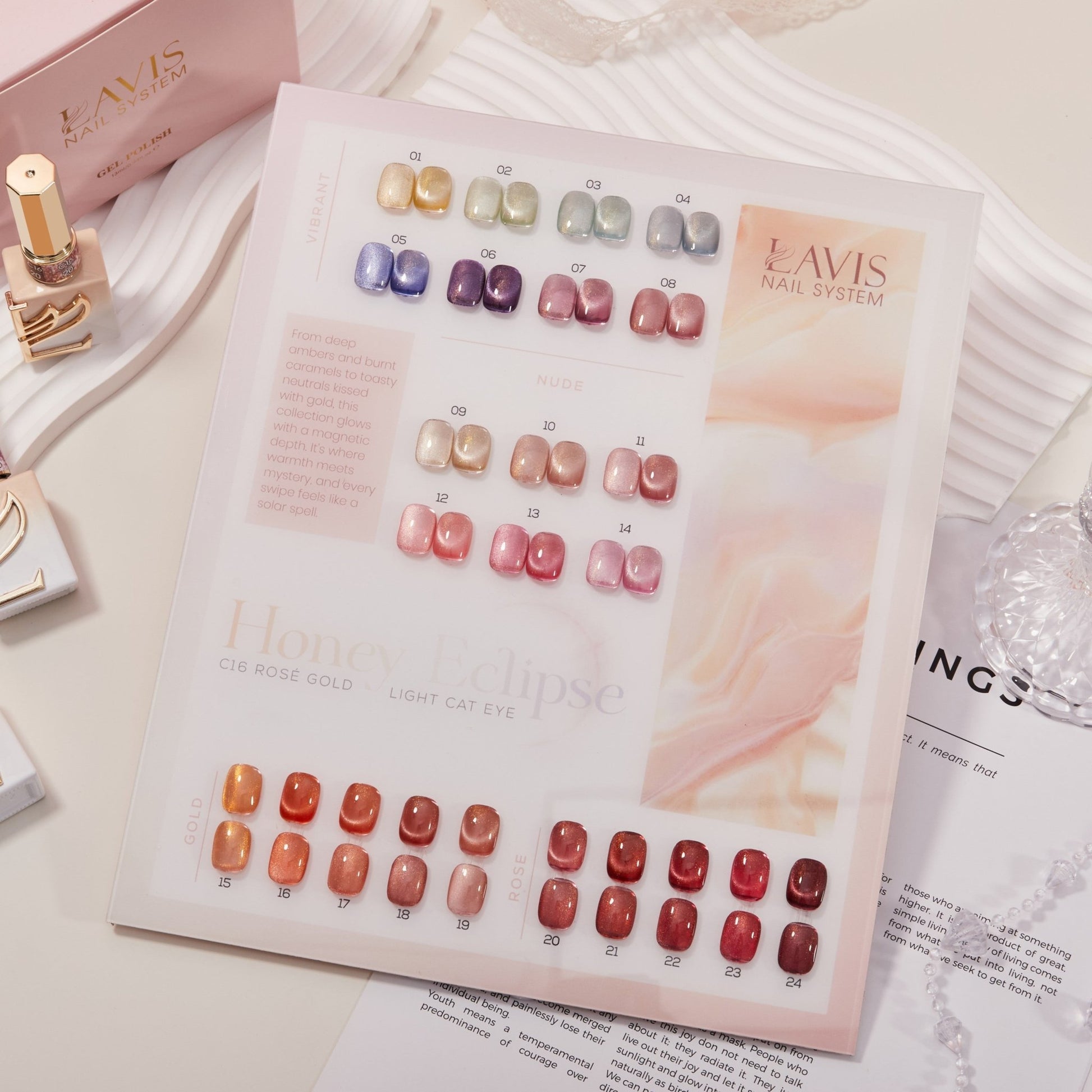 BUNDLE & SAVE: LAVIS Moon Light + Gold Light + Rose Gold Light Cat Eye Collections: C14, C15, C16 - DTK Nail Supply