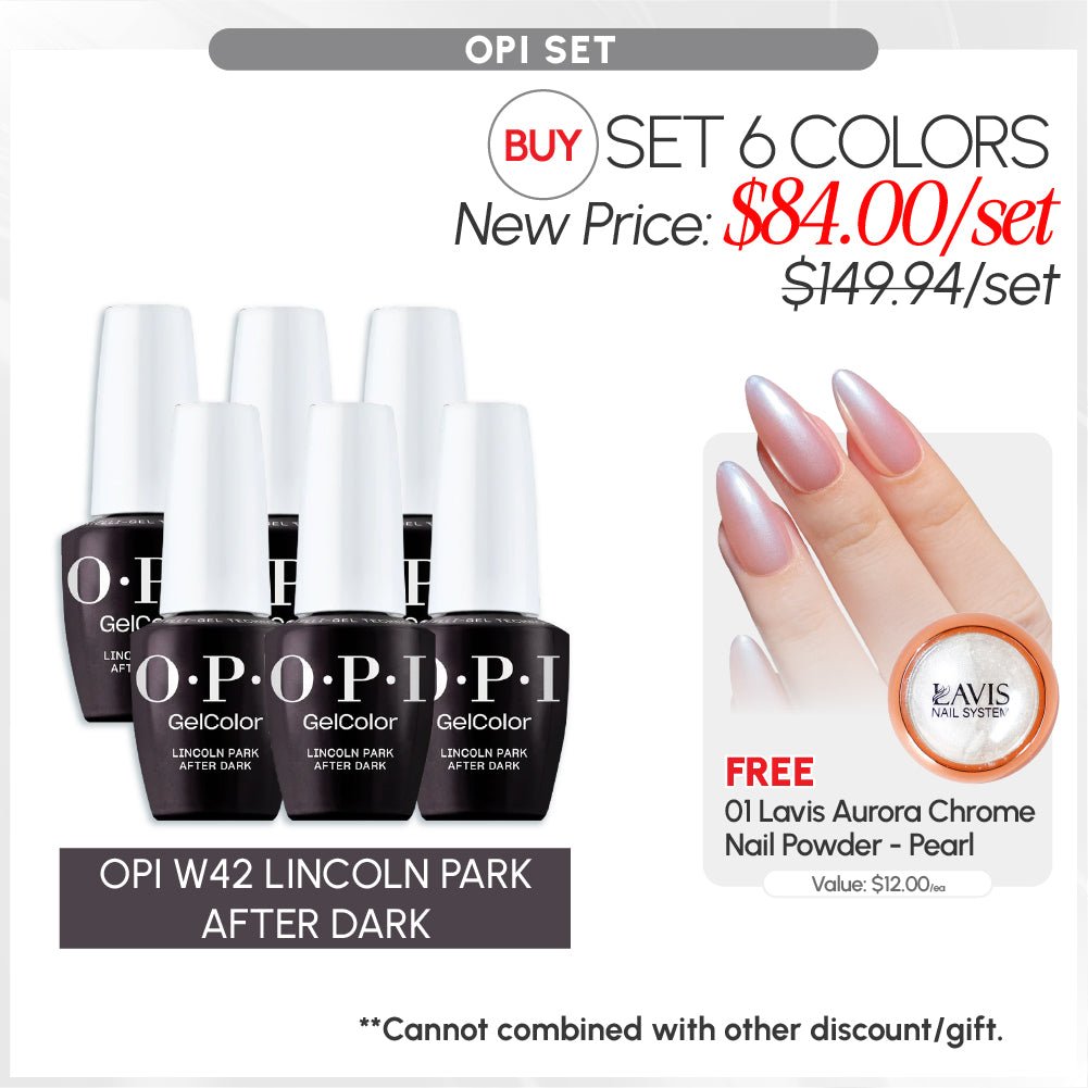 BUNDLE & SAVE: OPI Set 6 Colors, FREE 1 Chrome Powder - DTK Nail Supply
