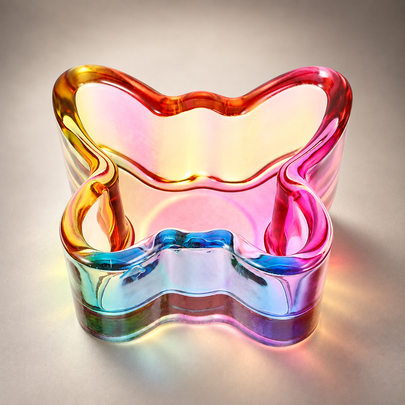 Glass Cup for Nail Liquid - Butterfly Dappen Dish - DTK Nail Supply