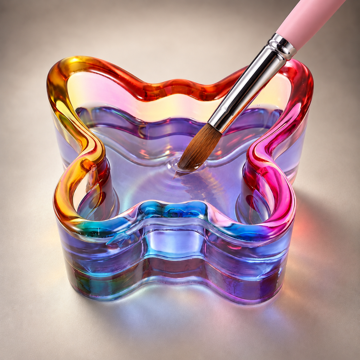Glass Cup for Nail Liquid - Butterfly Dappen Dish - DTK Nail Supply