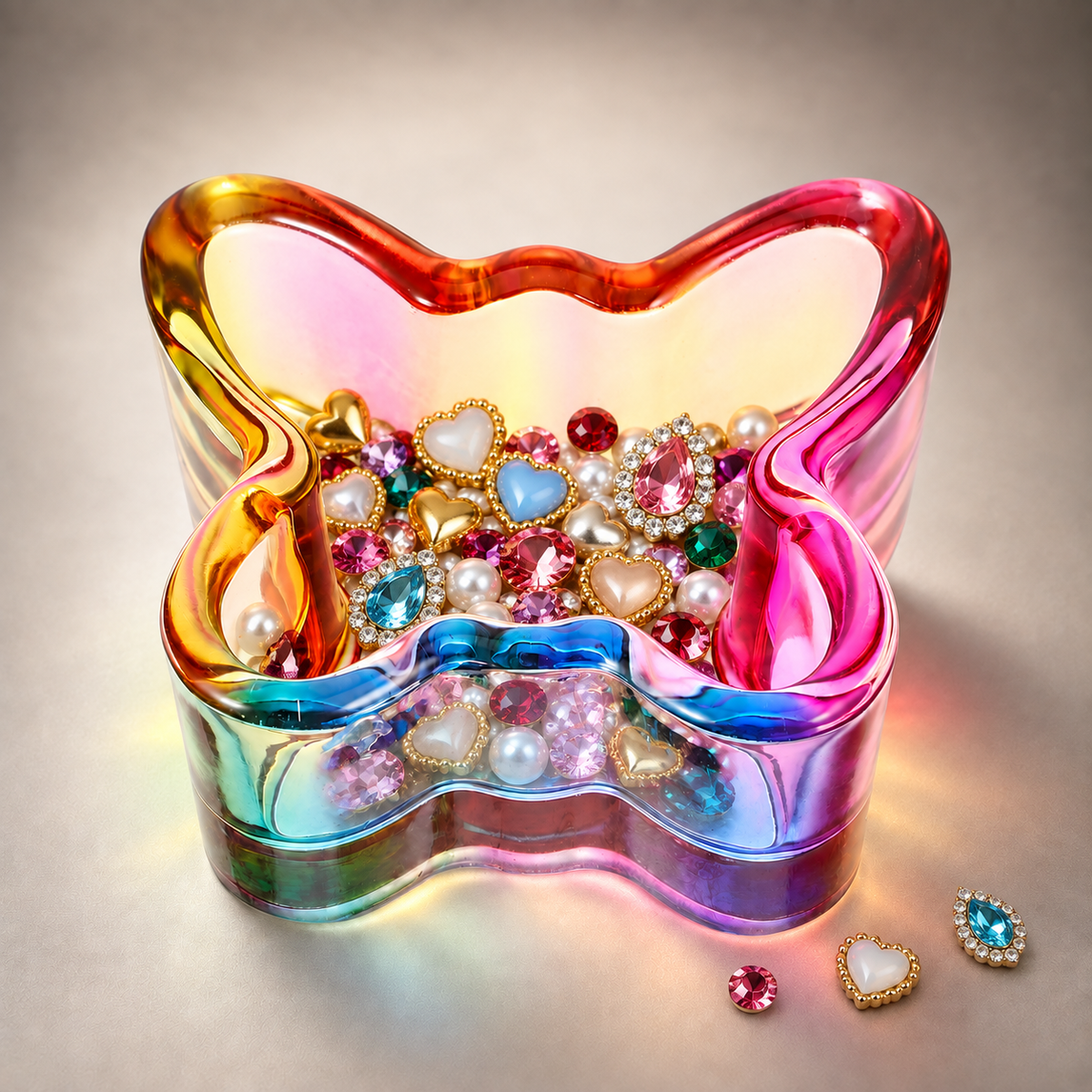 Glass Cup for Nail Liquid - Butterfly Dappen Dish - DTK Nail Supply