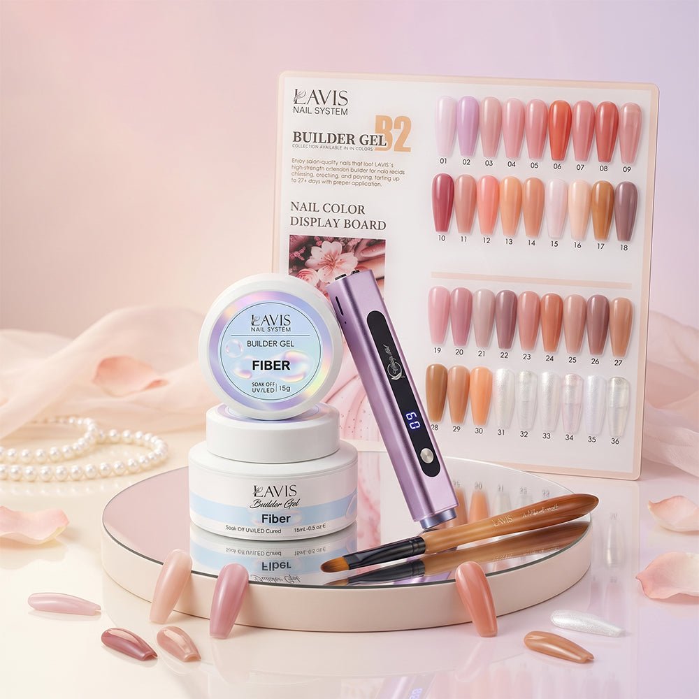Buy LAVIS Builder Gel In The Bottle - B2, FREE 1 Lavis Fiber Gel + 1 Classy Nail Art 3 - in - 1 Handheld Nail Lamp with Magnet & Stamper + 1 Round Head Brush - DTK Nail Supply