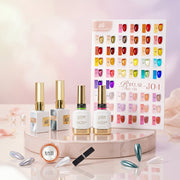 Buy LDS J04 Jelly Collection, FREE 1 LDS Moon Light Silver Cat Eye + 1 LDS Rain Bow Cat Eye + 1 Chrome Powder Super Clear + 2 A'Dor Drip Base Top + 1 Ribbon Magnet - DTK Nail Supply