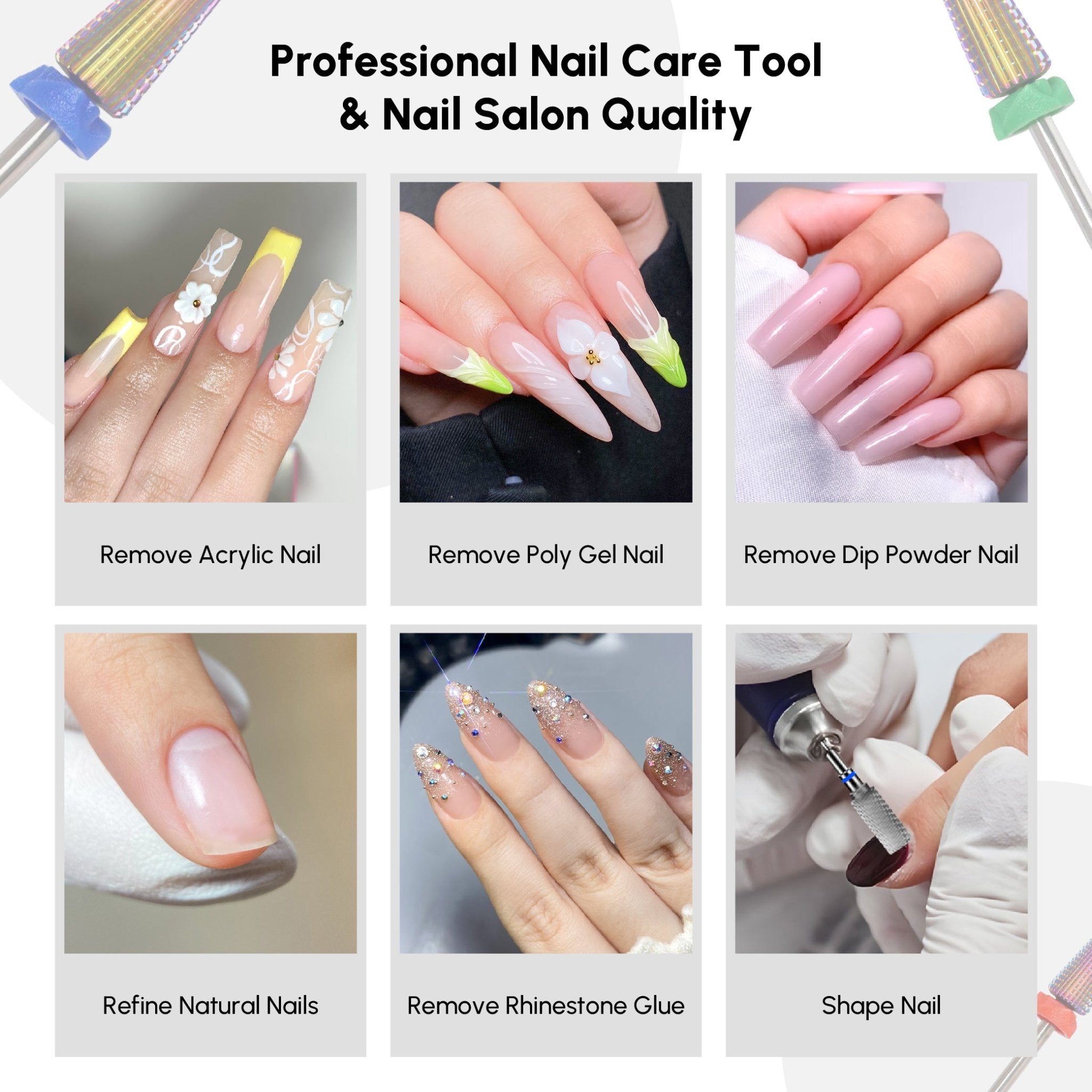 Carbide 5in1 Drill Bit Multicolor - DTK Nail Supply