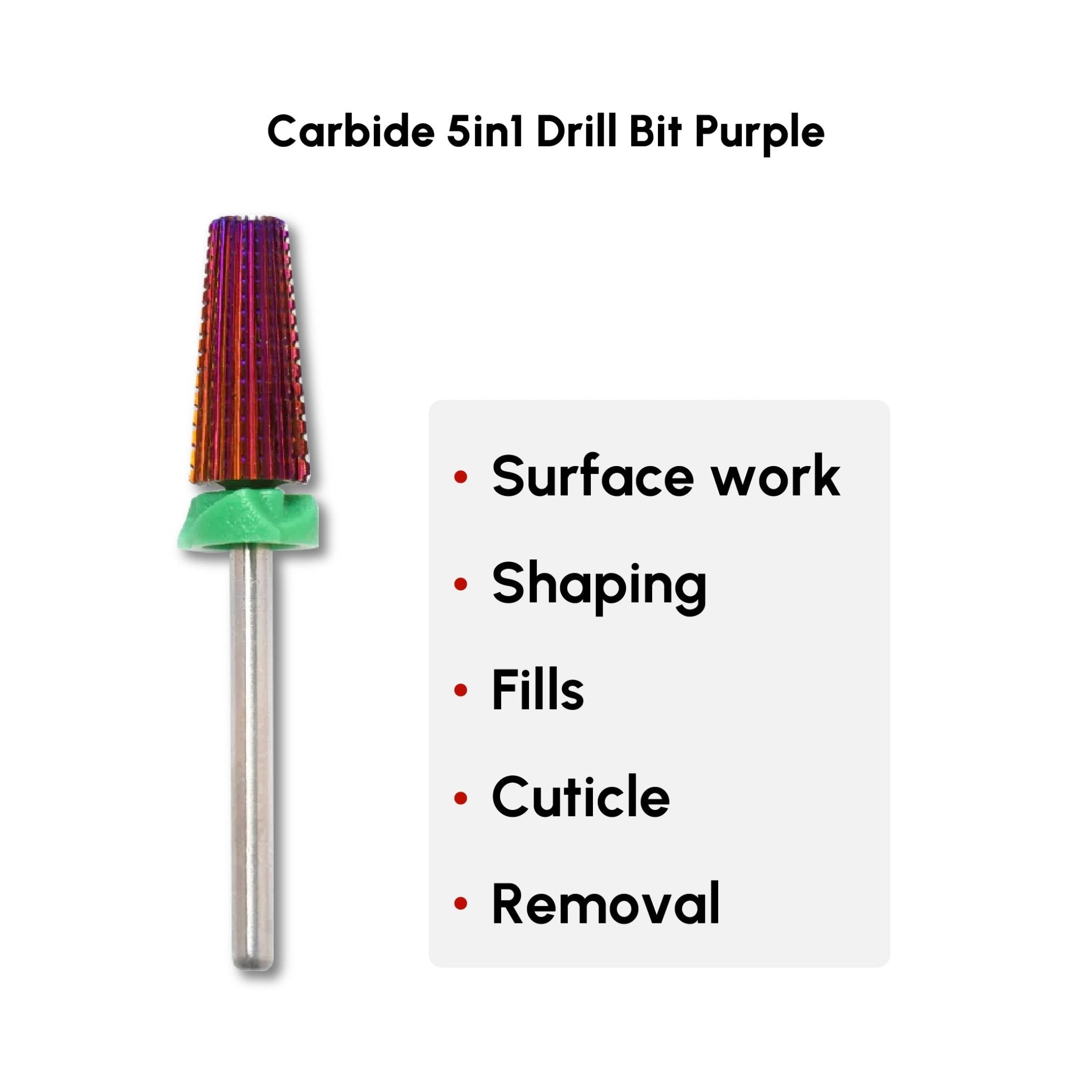 Carbide 5in1 Drill Bit Purple - DTK Nail Supply