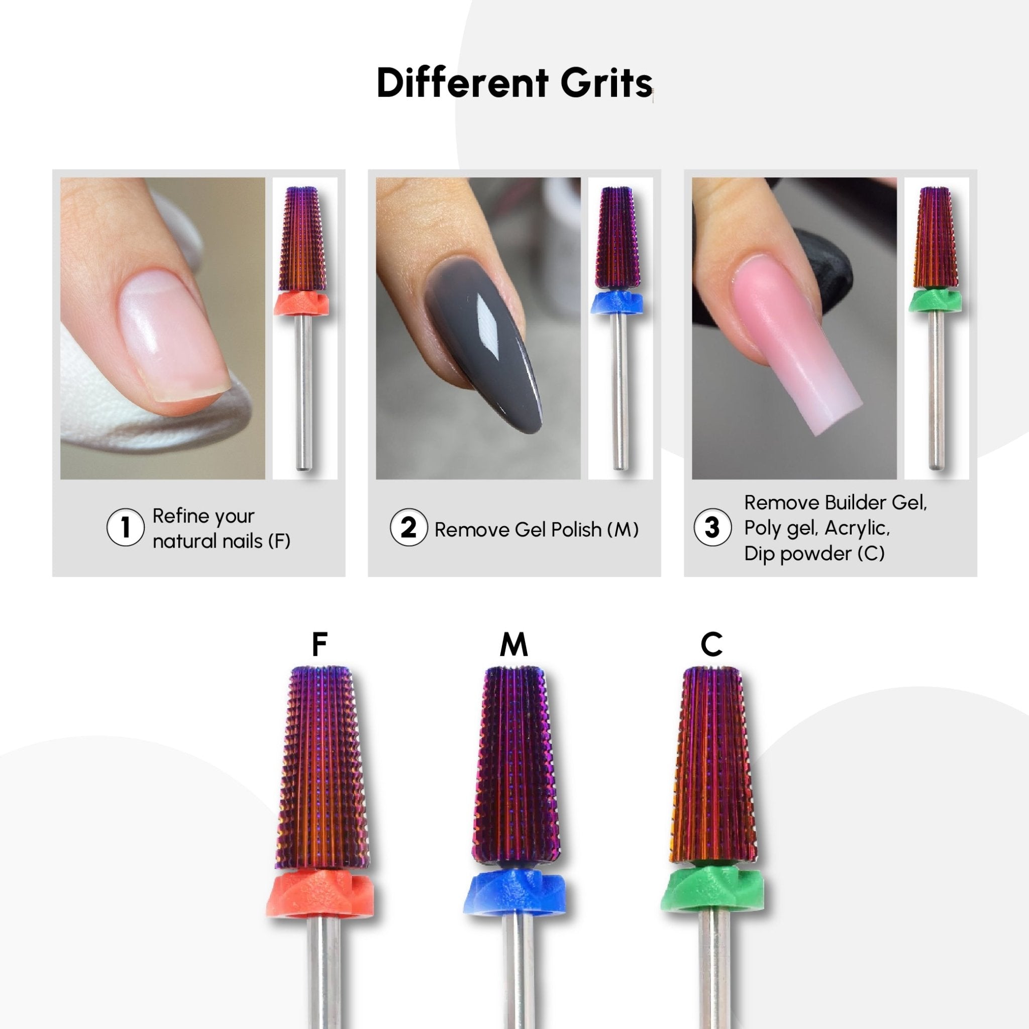 Carbide 5in1 Drill Bit Purple - DTK Nail Supply