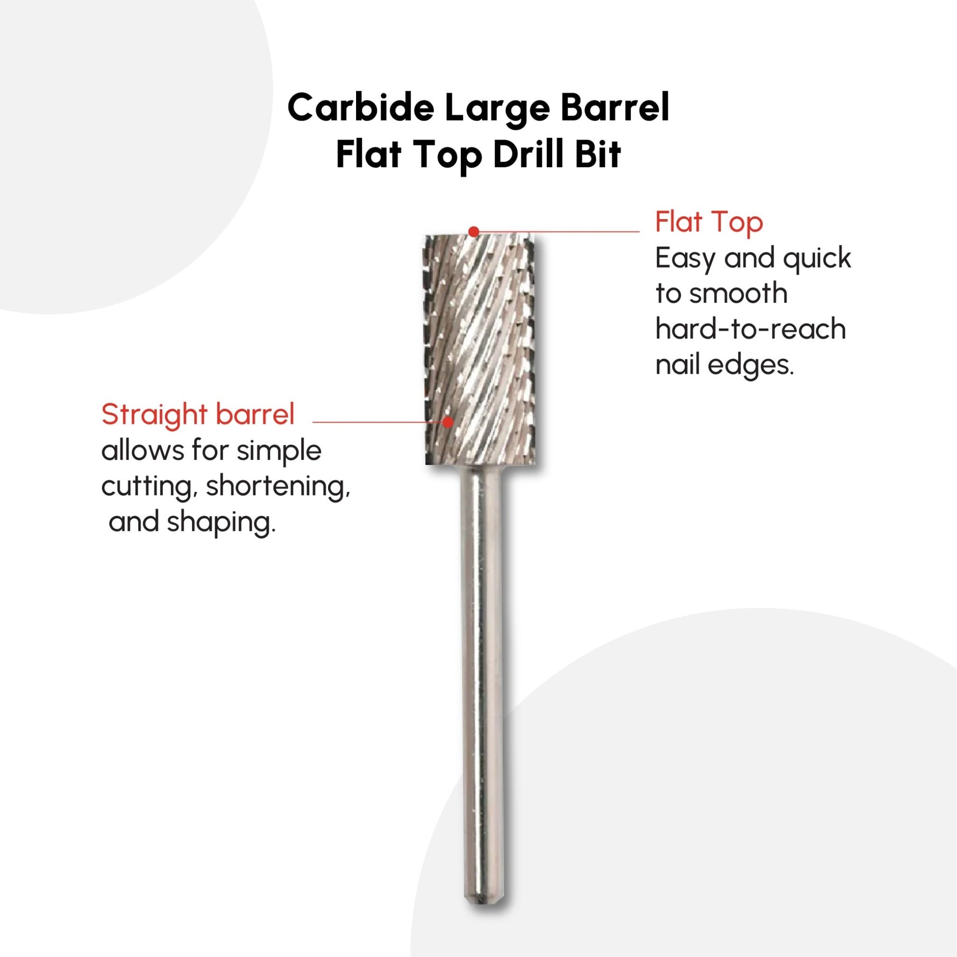 Carbide Large Barrel Flat Top Drill Bit - DTK Nail Supply