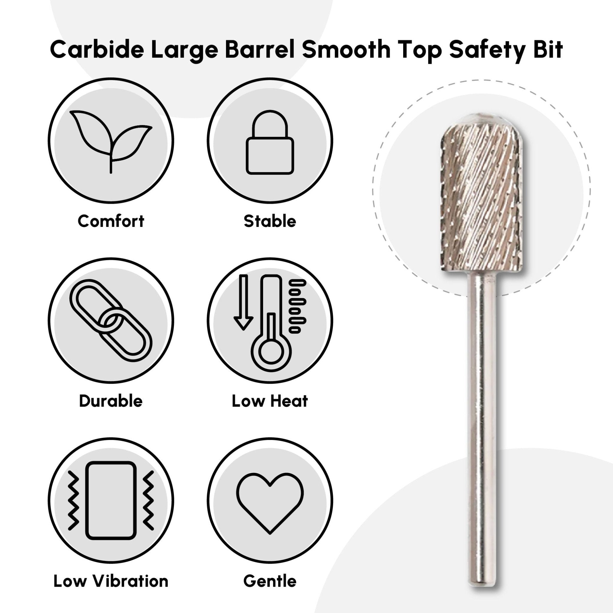 Carbide Large Barrel Smooth Top Safety Bit - DTK Nail Supply