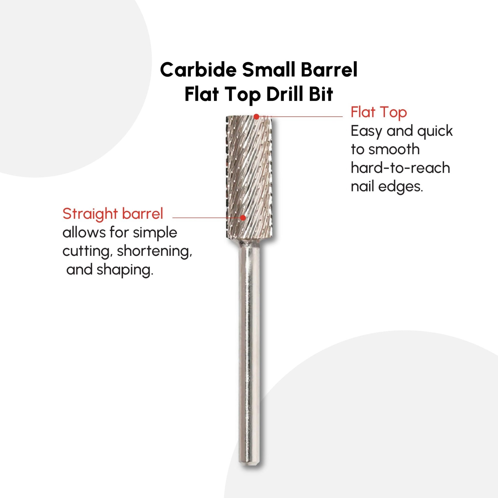 Carbide Small Barrel Flat Top Drill Bit - DTK Nail Supply