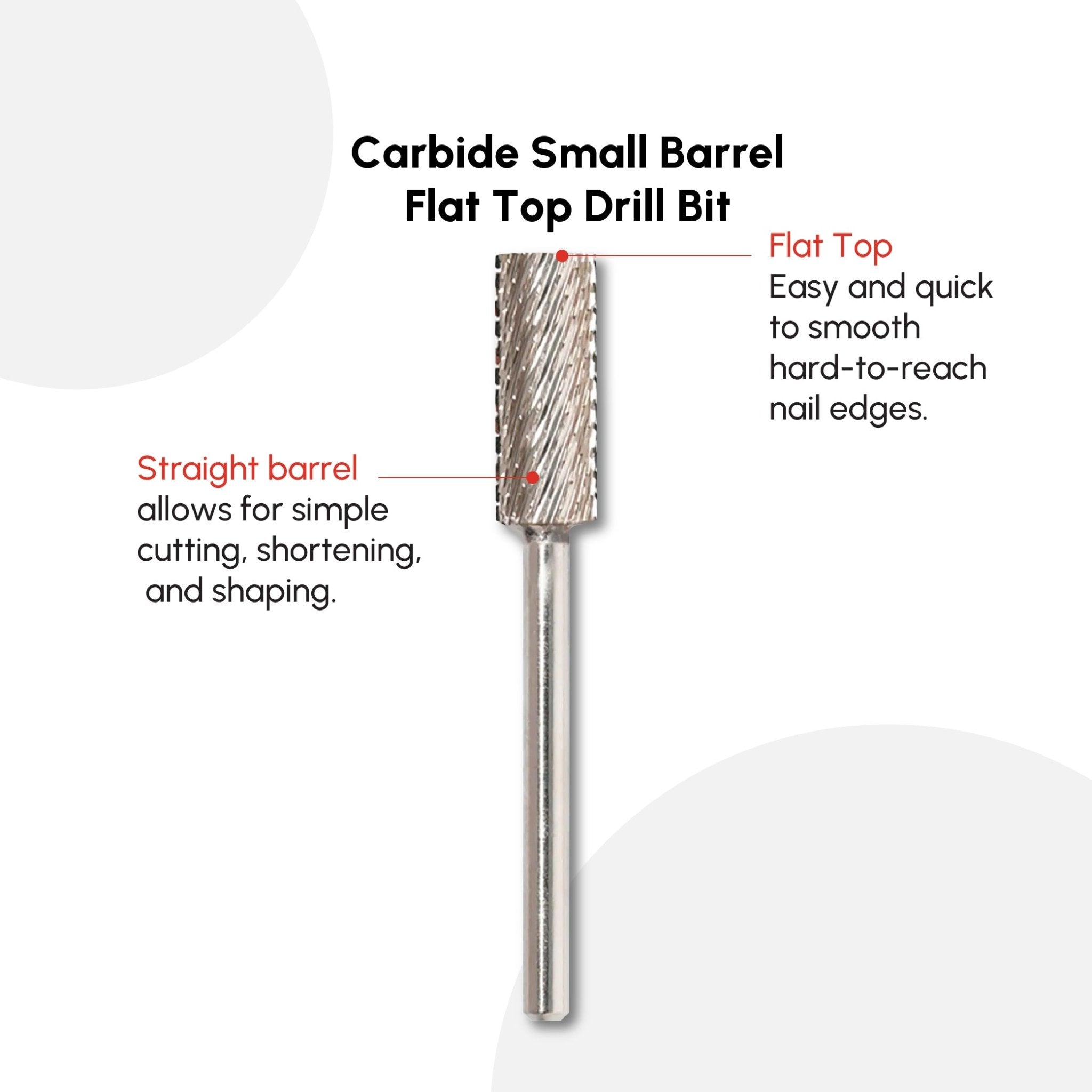 Carbide Small Barrel Flat Top Drill Bit - DTK Nail Supply