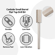 Carbide Small Barrel Flat Top Drill Bit - DTK Nail Supply