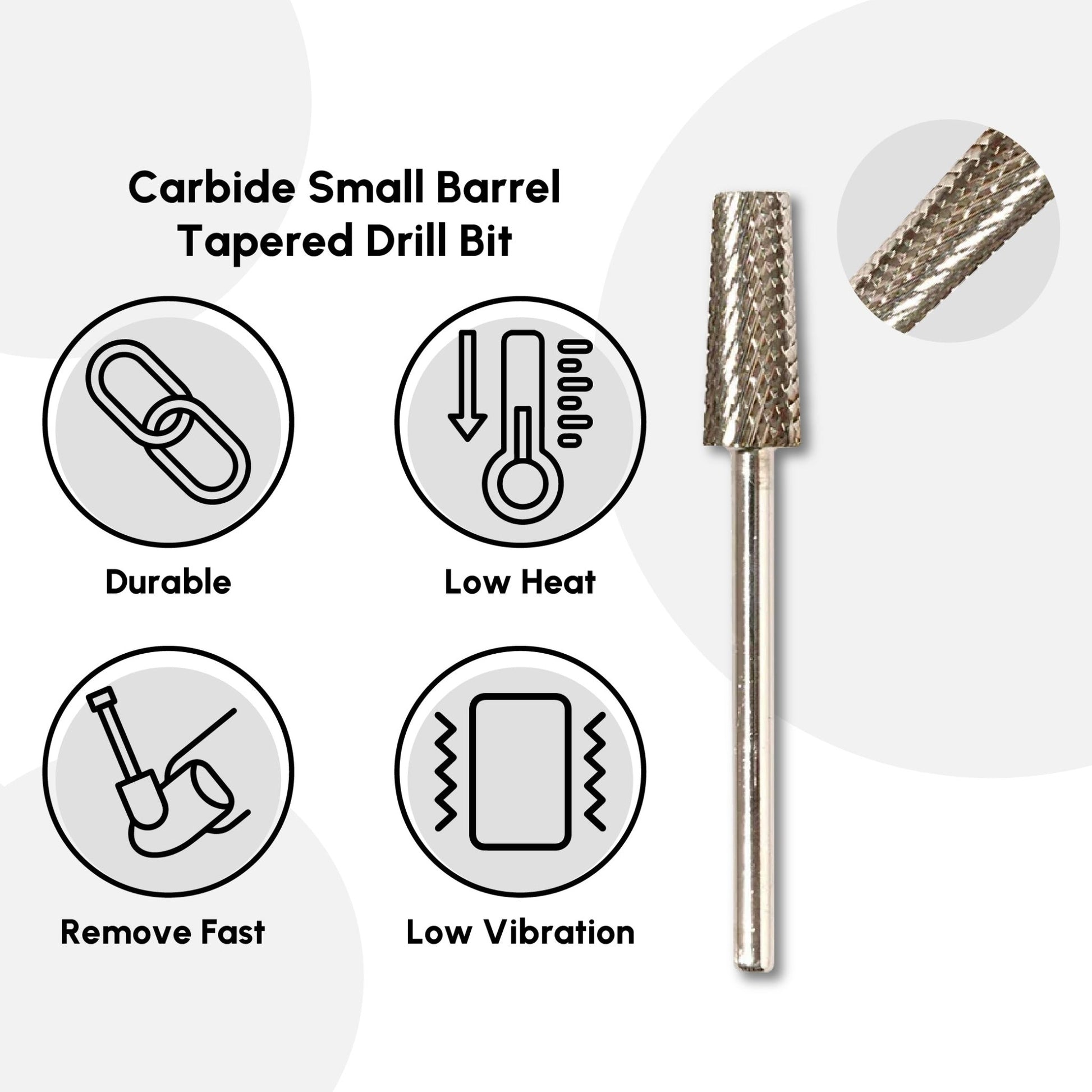 Carbide Small Barrel Tapered Drill Bit - DTK Nail Supply