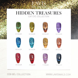 LAVIS Cat Eyes CE8 - Set 12 - Gel Polish 0.5 oz -  Lavis Hidden Treasures Collection V2