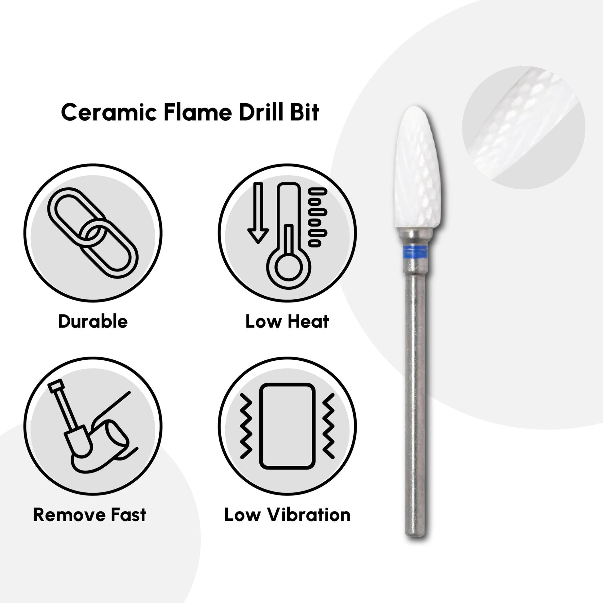 Ceramic Flame Drill Bit - DTK Nail Supply
