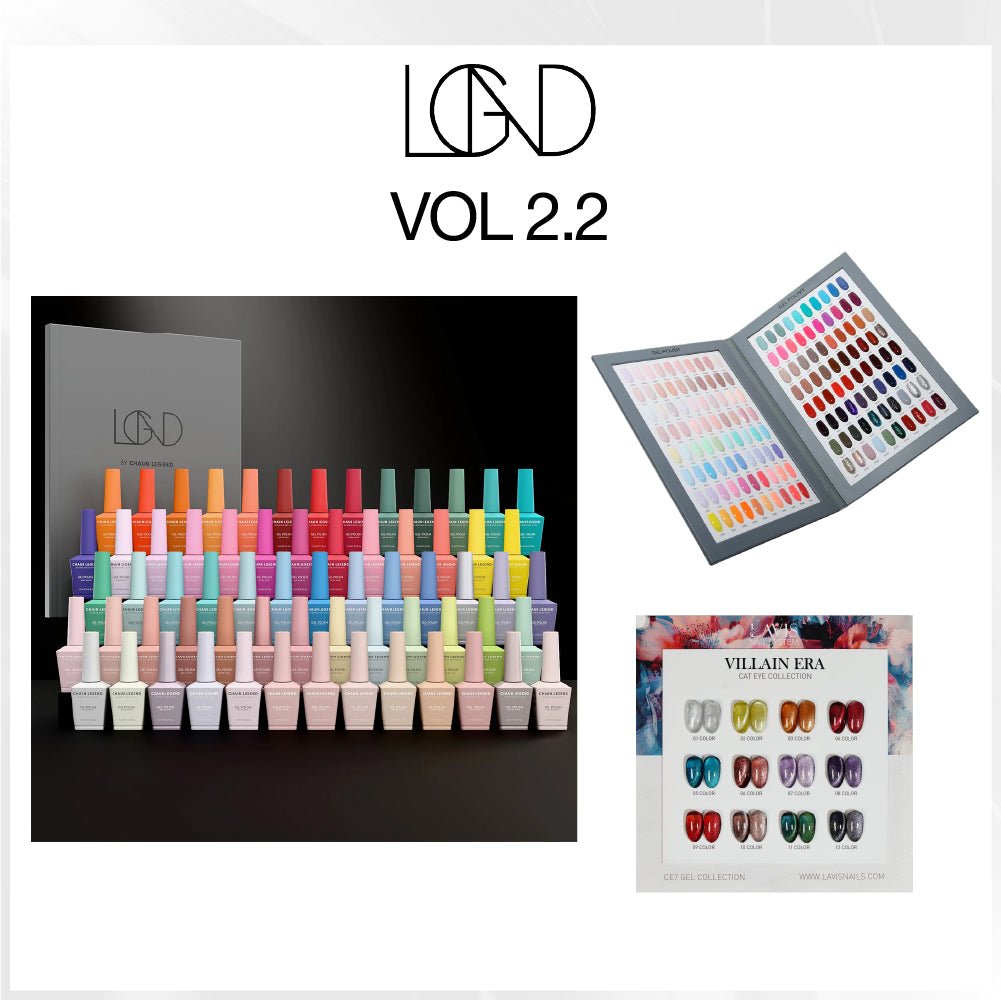 CHAUN LEGEND Gel Polish Collection Vol. 2.2 - 65 Colors + FREE 1 LAVIS CE7 Collection - DTK Nail Supply