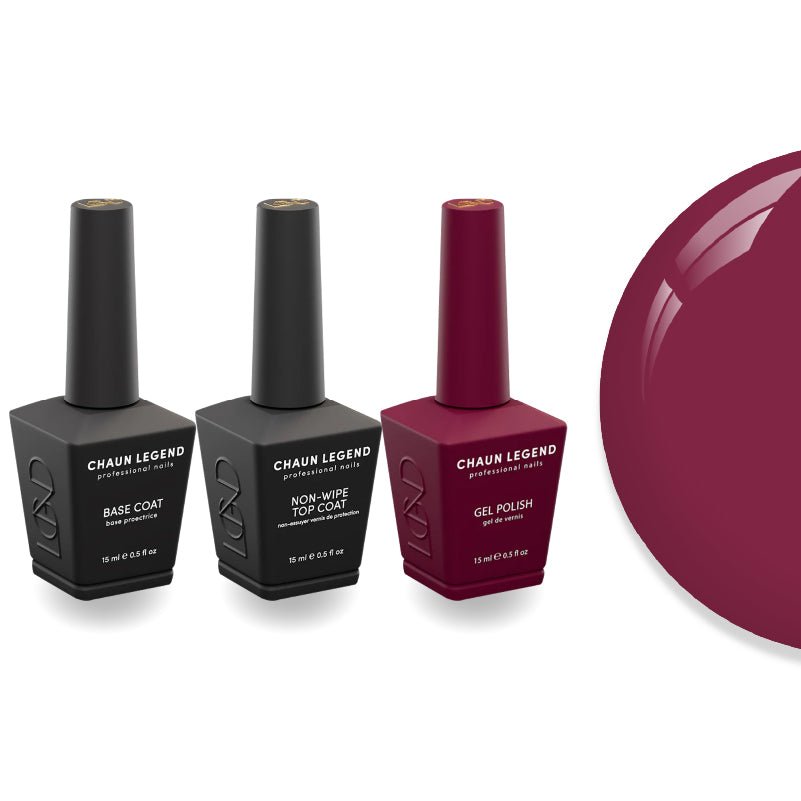 Chaun Legend Non - Wipe Top Coat - Base Coat Duo - LG5090 Ruby Riches - DTK Nail Supply