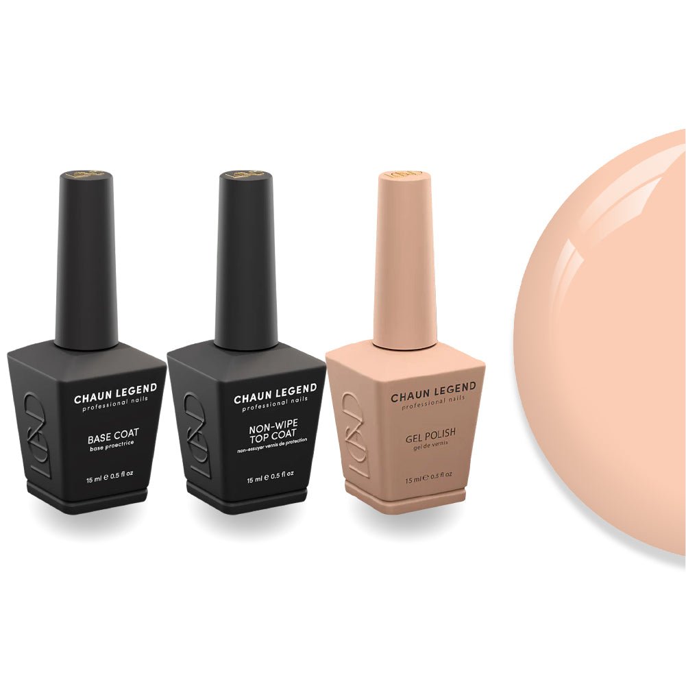 Chaun Legend Non - Wipe Top Coat - Base Coat Duo - LG5100 Sticky Rice - DTK Nail Supply