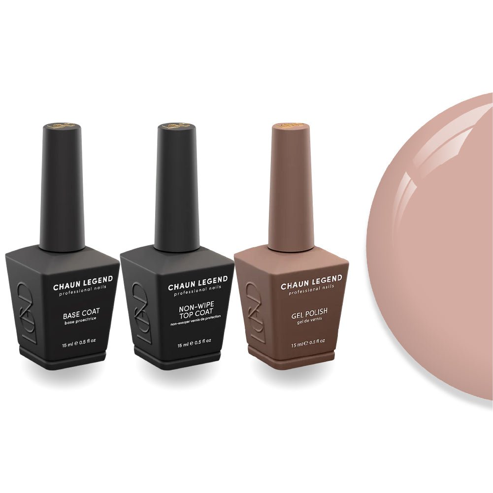 Chaun Legend Non - Wipe Top Coat - Base Coat Duo - LG5106 Taupe Notch - DTK Nail Supply
