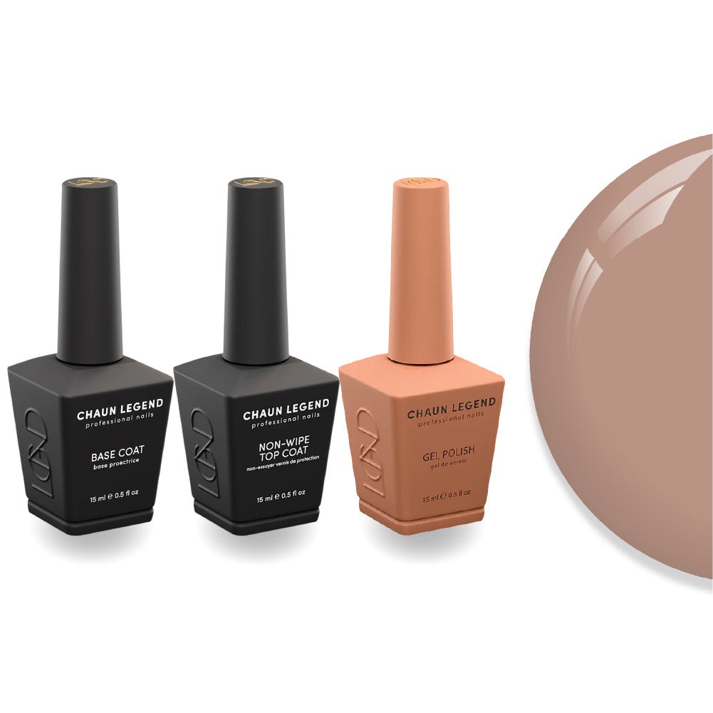 Chaun Legend Non - Wipe Top Coat - Base Coat Duo - LG5106 Taupe Notch - DTK Nail Supply