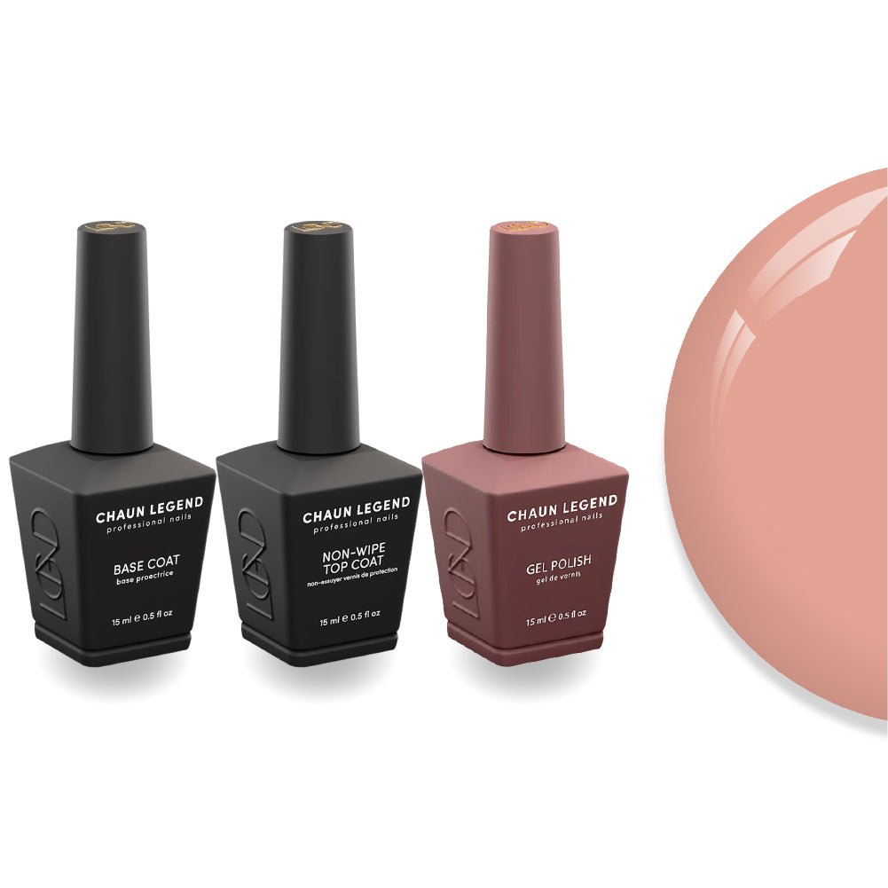 Chaun Legend Non - Wipe Top Coat - Base Coat Duo - LG5108 Nutty Delight - DTK Nail Supply