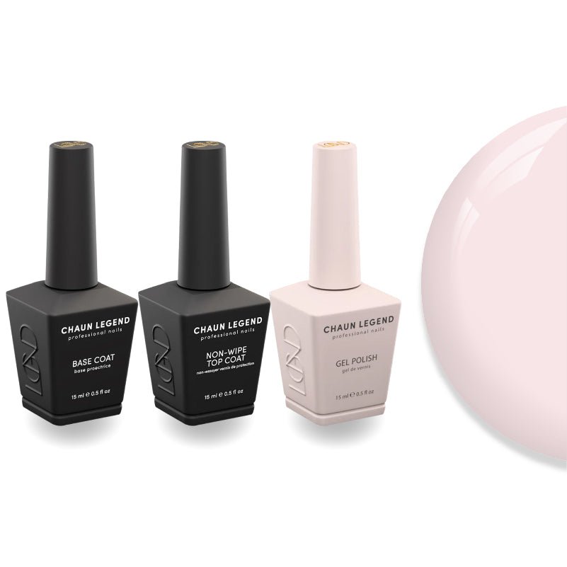 Chaun Legend Non - Wipe Top Coat - Base Coat Duo - LG5123 Nothing To Hide - DTK Nail Supply