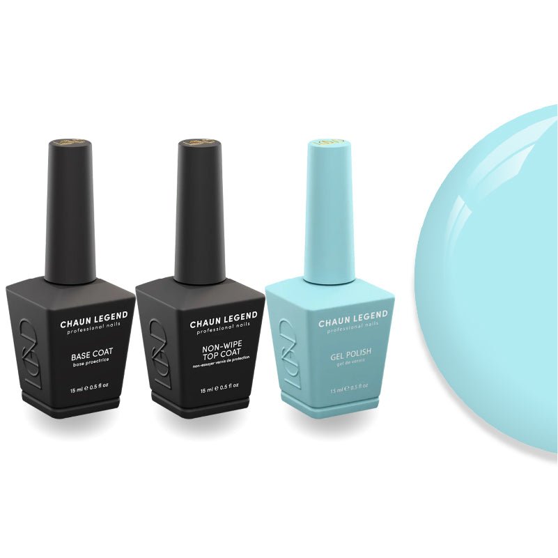 Chaun Legend Non - Wipe Top Coat - Base Coat Duo - LG5139 Sea Me Sizzle - DTK Nail Supply