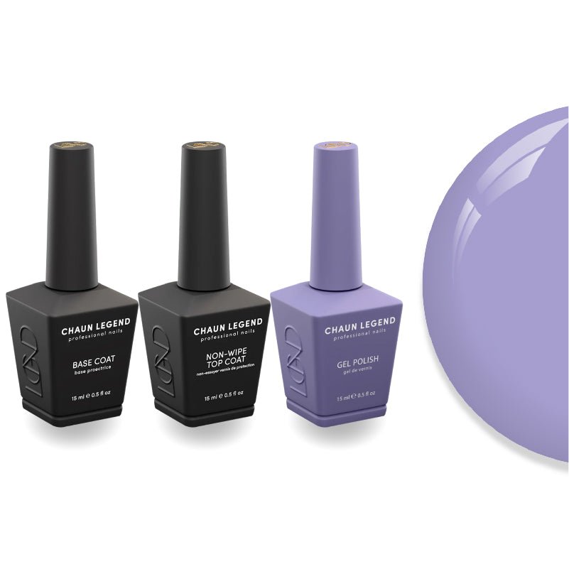 Chaun Legend Non - Wipe Top Coat - Base Coat Duo - LG5149 Lilac It Like That - DTK Nail Supply